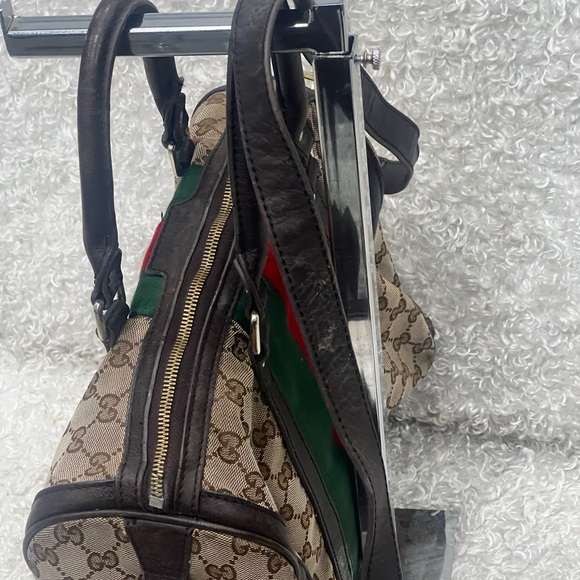 Gucci Monogram Vintage Women’s Web Boston Shoulder Bag - Picture 5 of 16